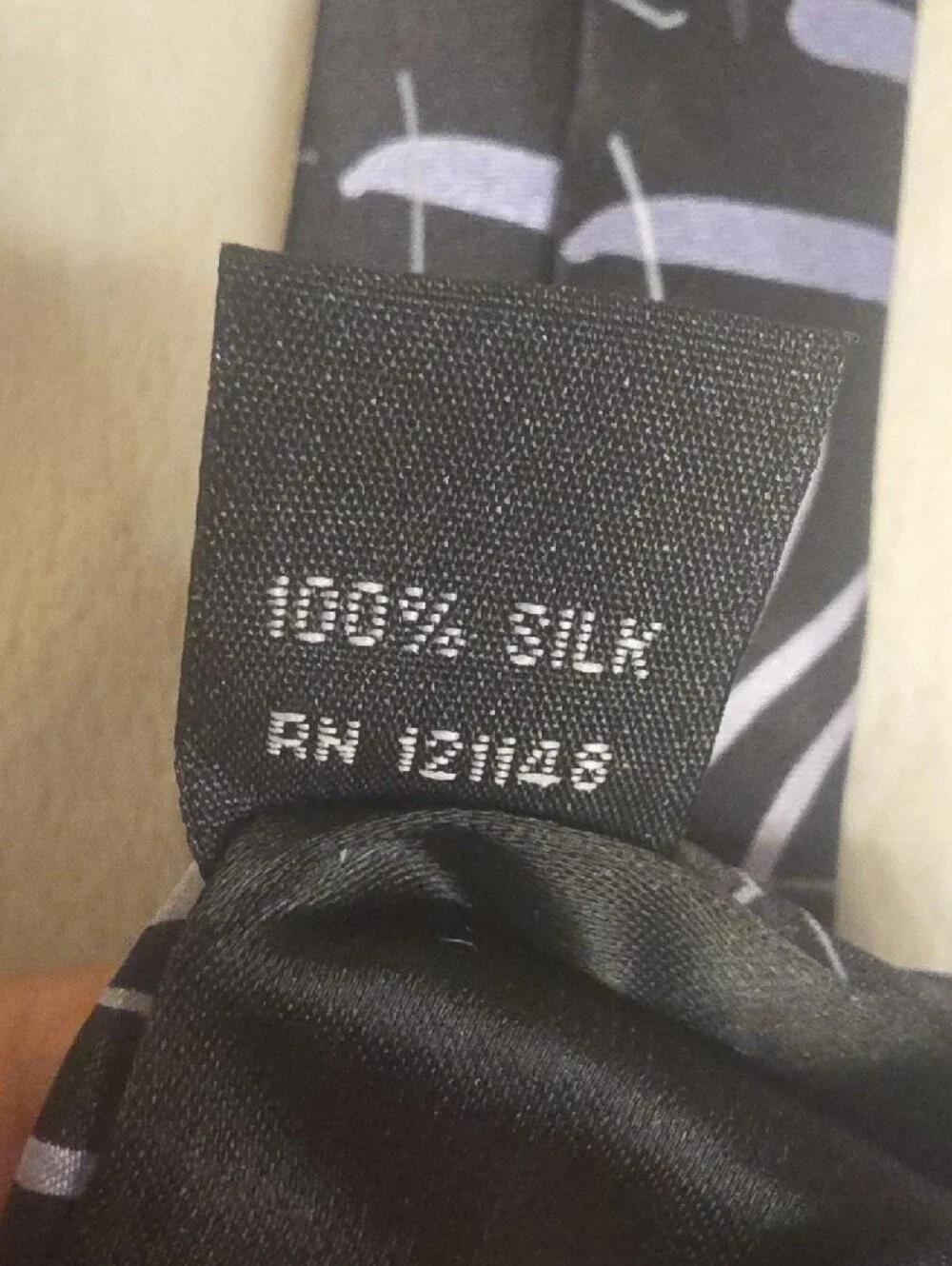 J. Garcia Silk Black Tie with Silver-Geometric Accents 3.5 Inches Wide